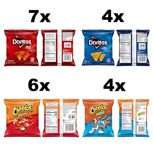 Frito-Lay Classic Mix Variety Pack, Single Serve Snack Bags | Pack of 21
