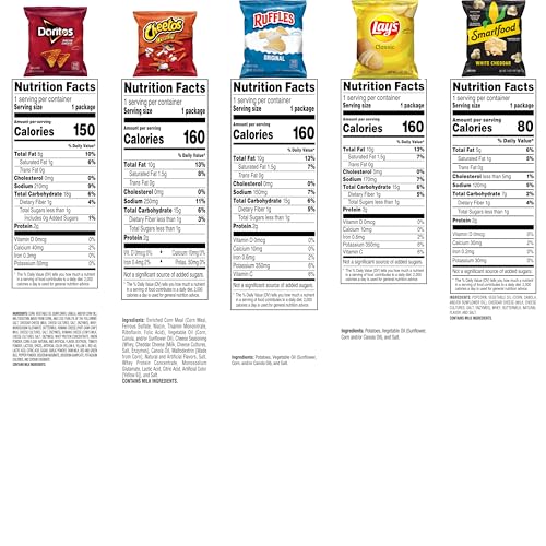 Frito-Lay Classic Mix Variety Pack, Single Serve Snack Bags | Pack of 21