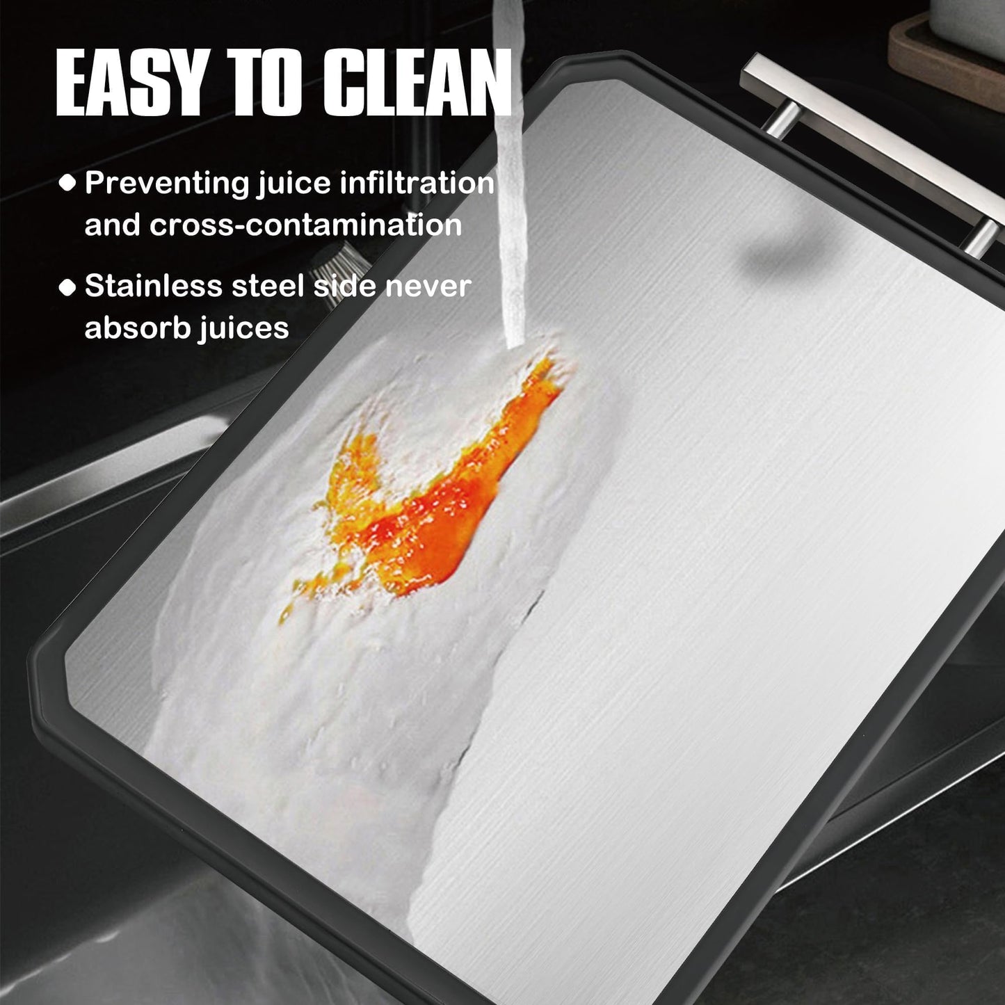 Stainless Steel Cutting Board, Double Sided Steel Cutting Board