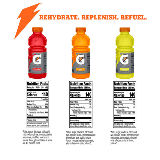 Gatorade Thirst Quencher Sports Drink, Variety Pack, 20oz Bottles 12 Pack