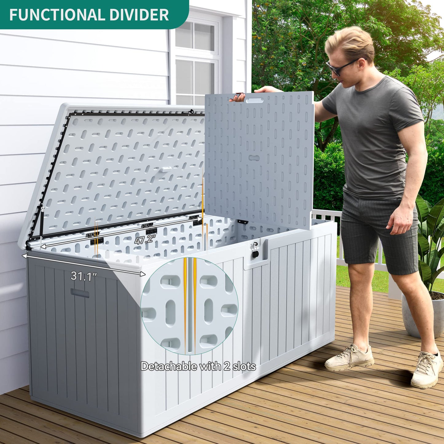XXL 230 Gallon Large Deck Box Outdoor