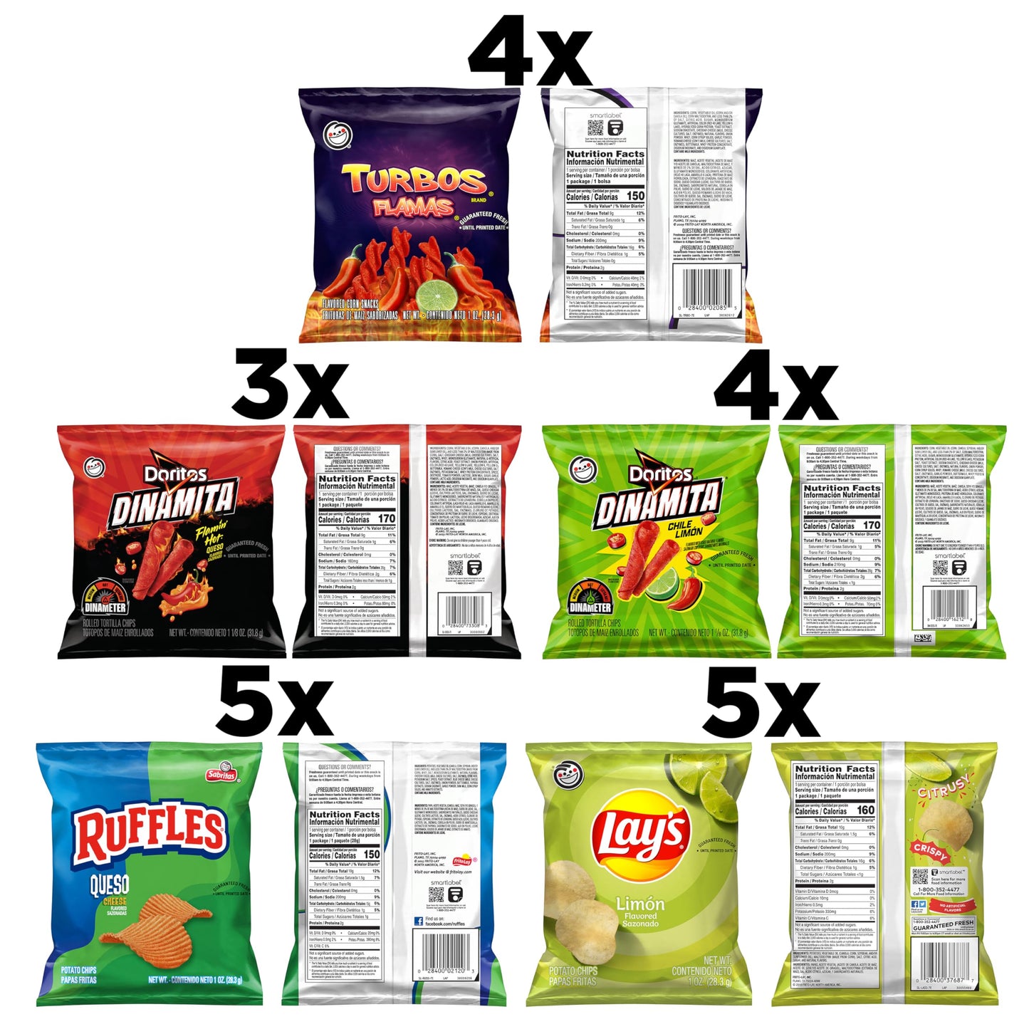 Frito-Lay Classic Mix Variety Pack, Single Serve Snack Bags | Pack of 21