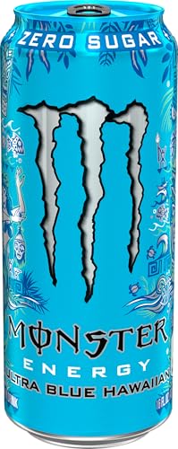 Monster Energy Ultra Blue Hawaiian, Sugar Free Energy Drink, 16 Ounce (Pack of 15)