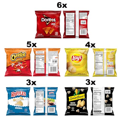 Frito-Lay Classic Mix Variety Pack, Single Serve Snack Bags | Pack of 21