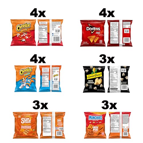 Frito-Lay Classic Mix Variety Pack, Single Serve Snack Bags | Pack of 21