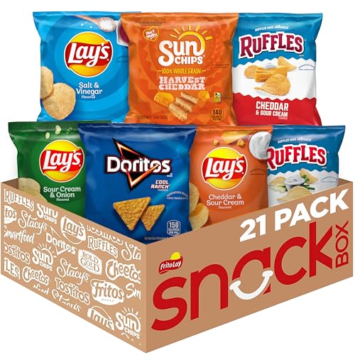 Frito-Lay Classic Mix Variety Pack, Single Serve Snack Bags | Pack of 21