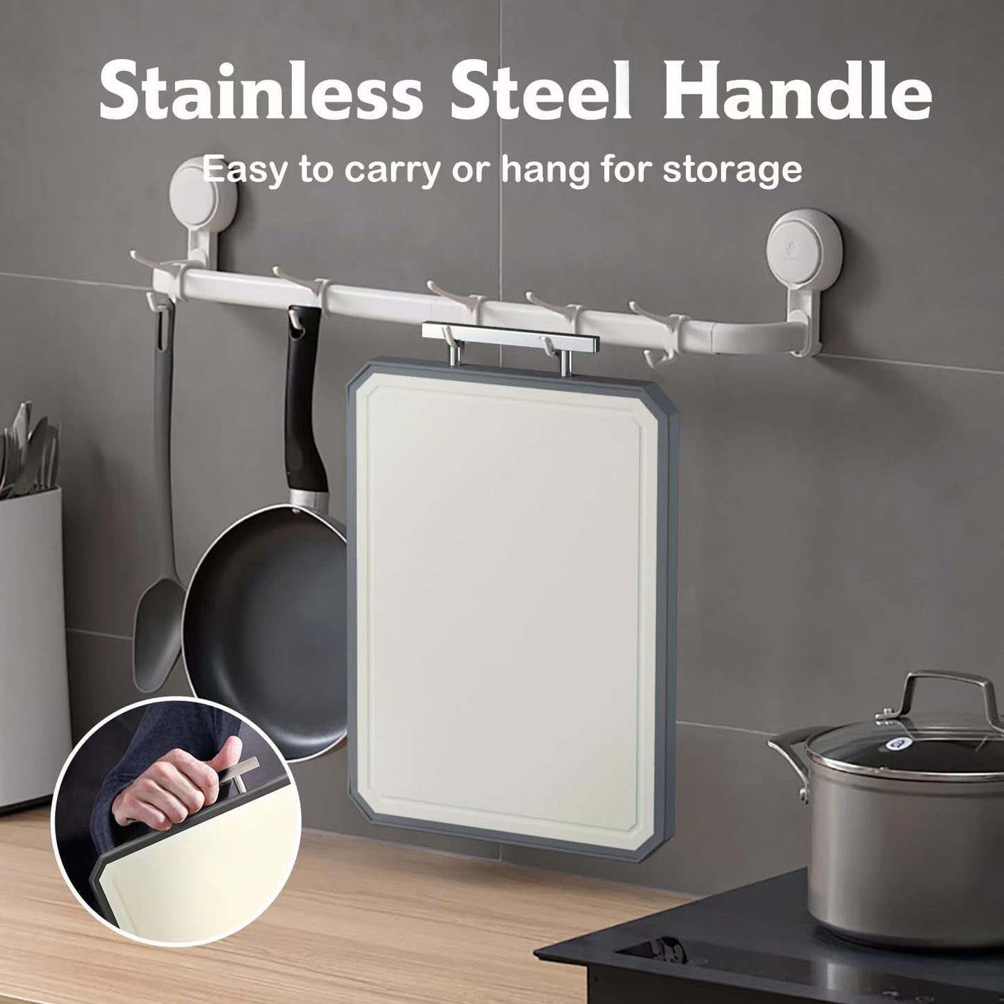 Stainless Steel Cutting Board, Double Sided Steel Cutting Board