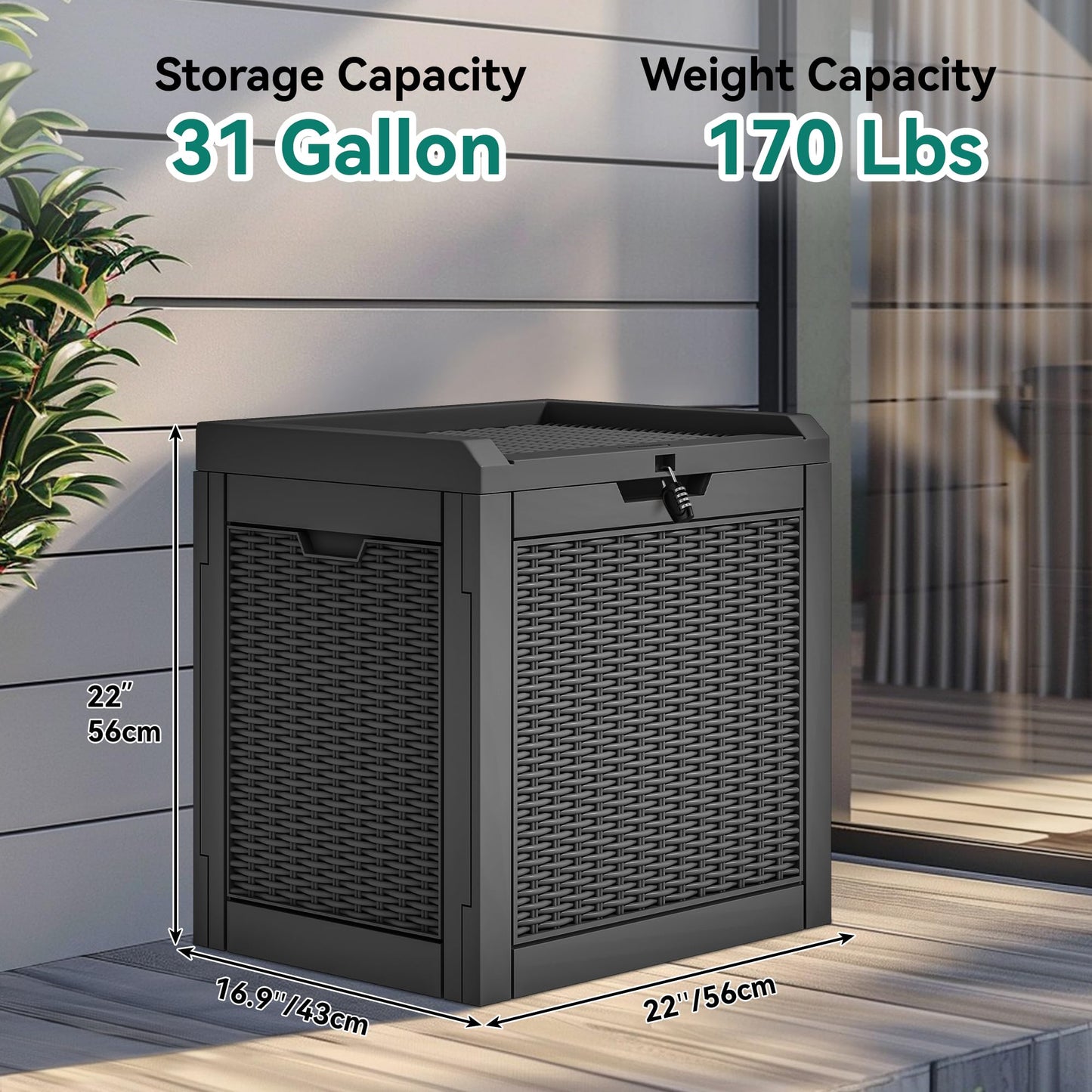 XXL 230 Gallon Large Deck Box Outdoor